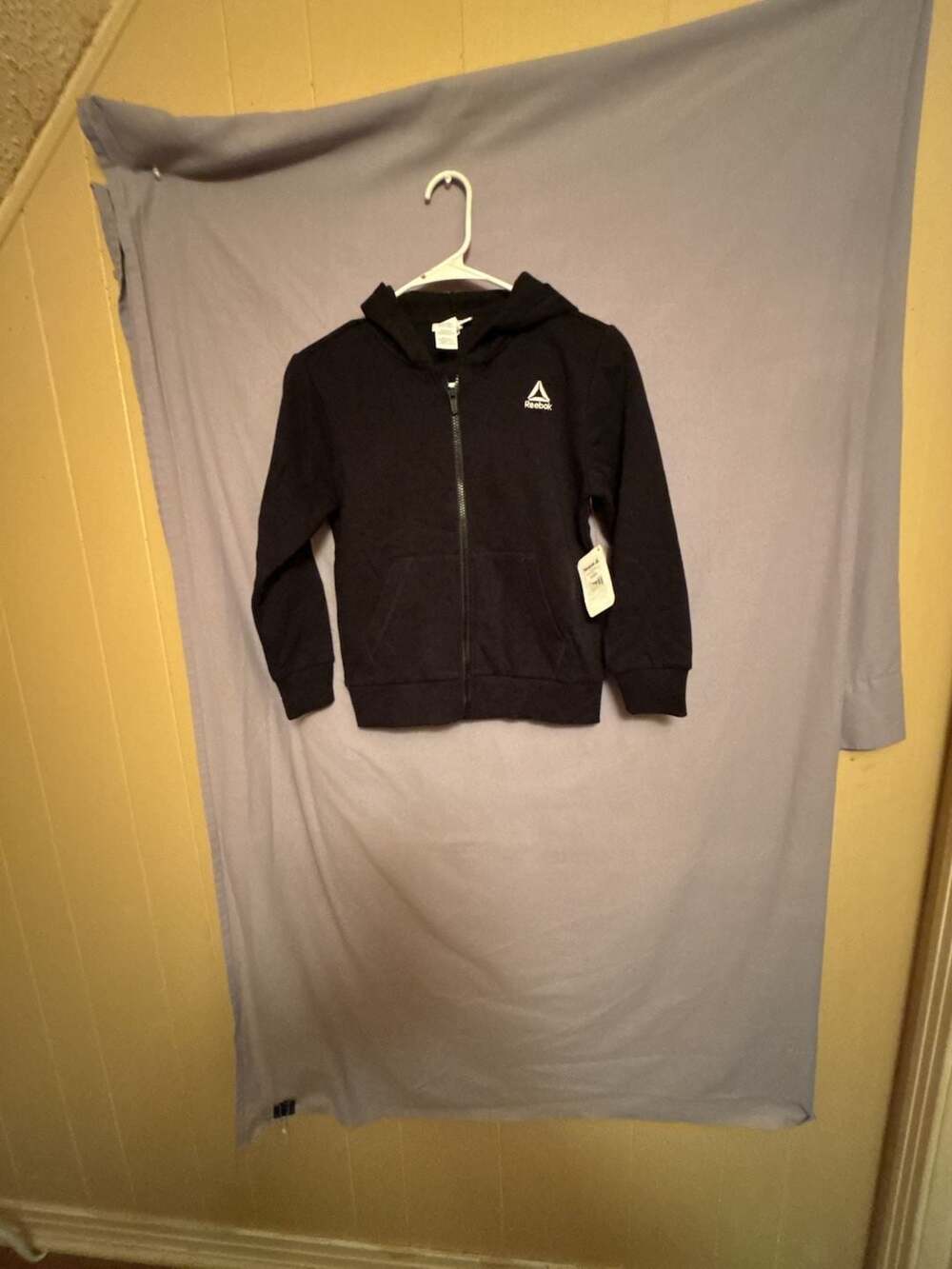 Reebok FZ Fleece Hoodie, Black, Size S (6/7)